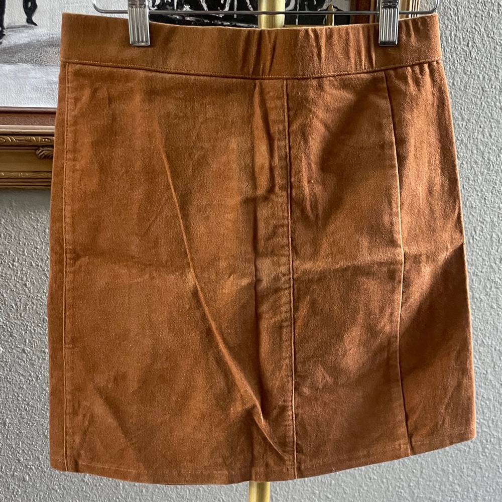 Have Rust-Orange Button-Front Mini Skirt - Picture 7 of 8